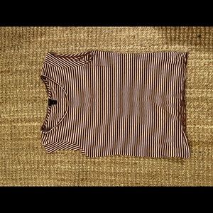 Jcrew cap sleeve tshirt, brown and cream stripe.
